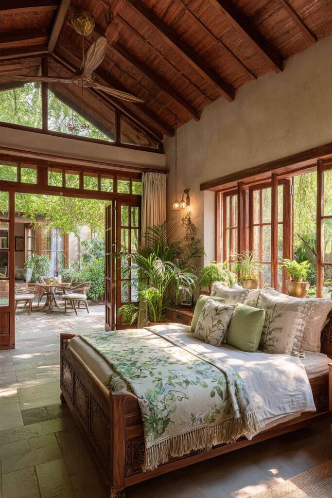 Garden-Inspired Indian Bedroom with Natural Harmony