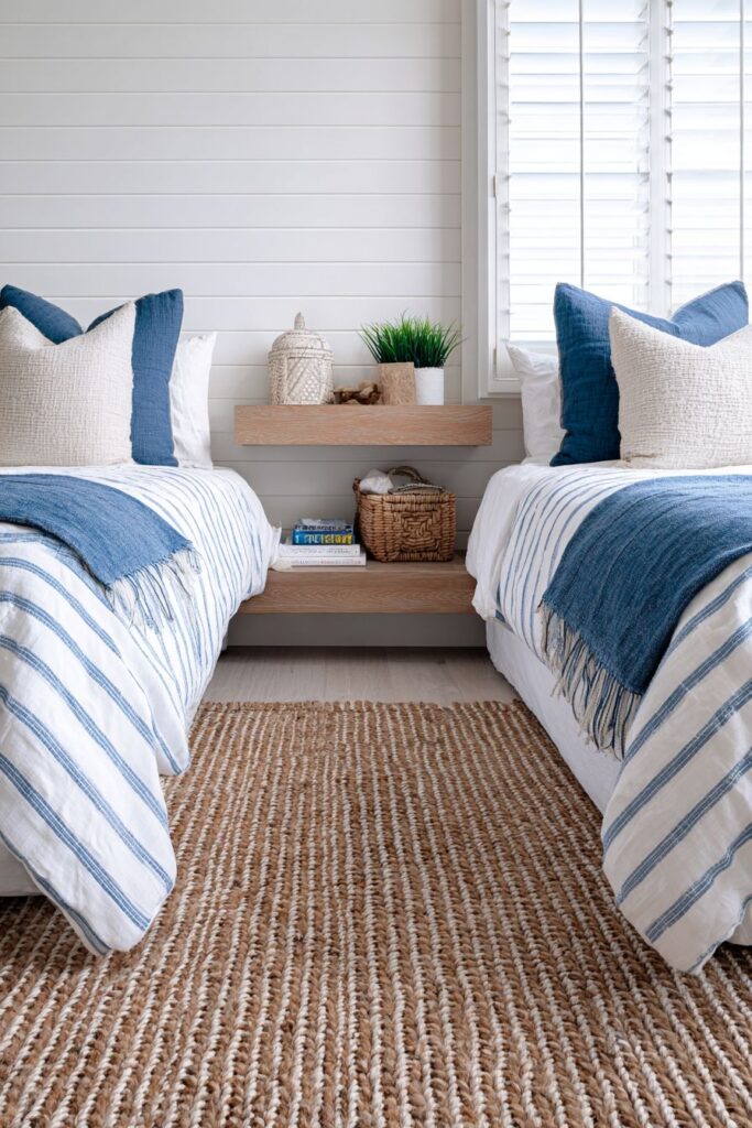COASTAL-THEMED NAUTICAL TWIN BEDROOM