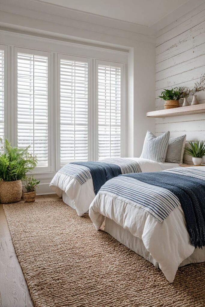 COASTAL-THEMED NAUTICAL TWIN BEDROOM