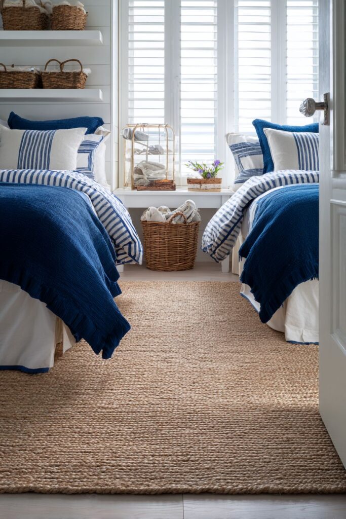 COASTAL-THEMED NAUTICAL TWIN BEDROOM