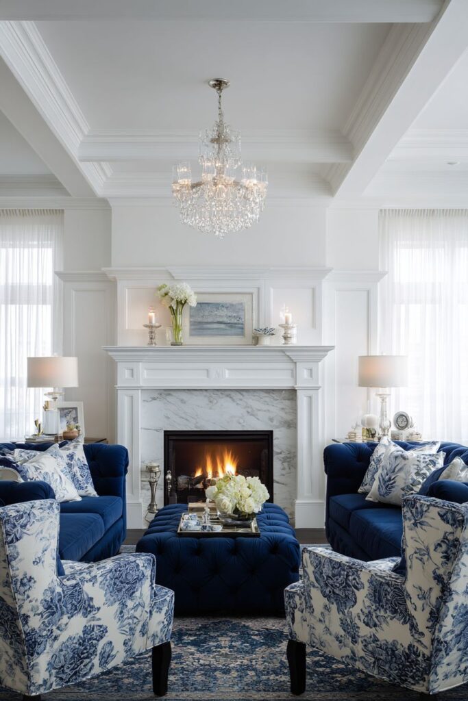 Traditional Royal Blue Chesterfield Elegance