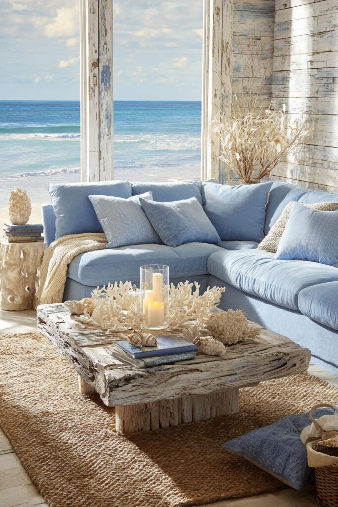 Coastal Dreams: Light Blue Sectional Sanctuary