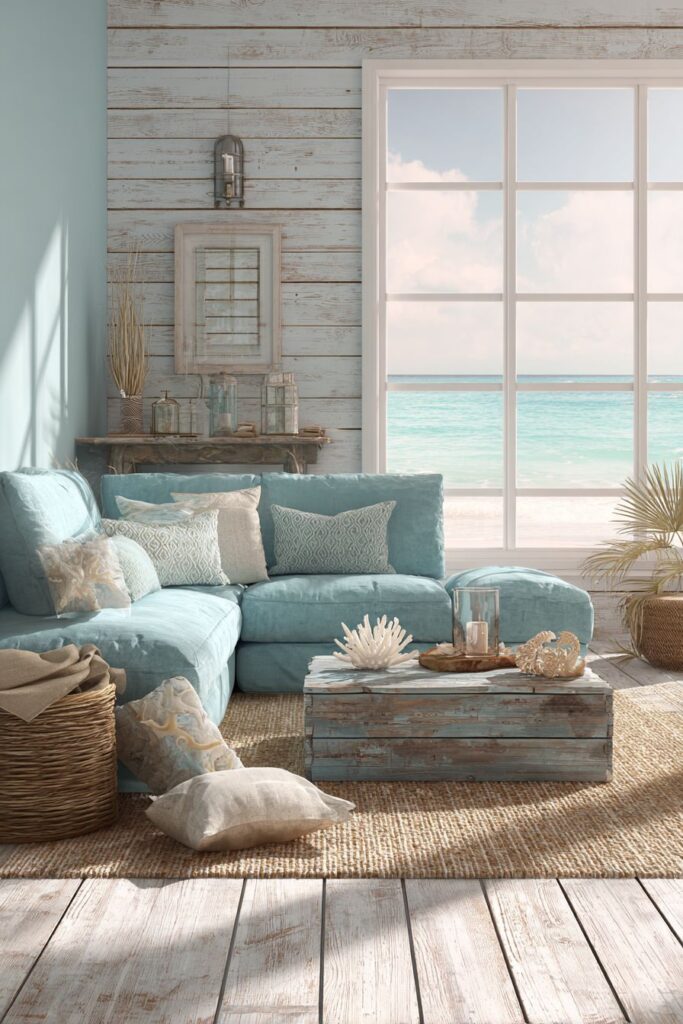 Coastal Dreams: Light Blue Sectional Sanctuary