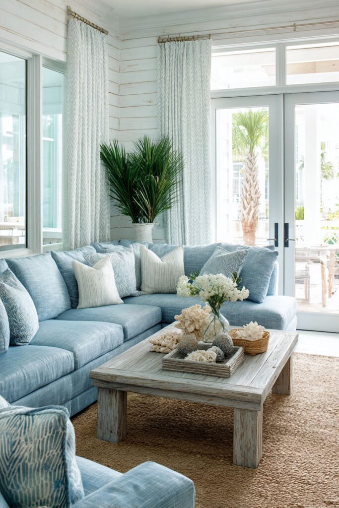 Coastal Dreams: Light Blue Sectional Sanctuary