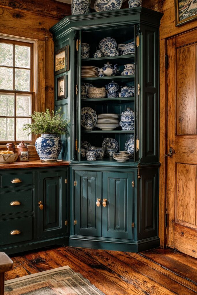 Corner Cupboard Display Colonial Charm