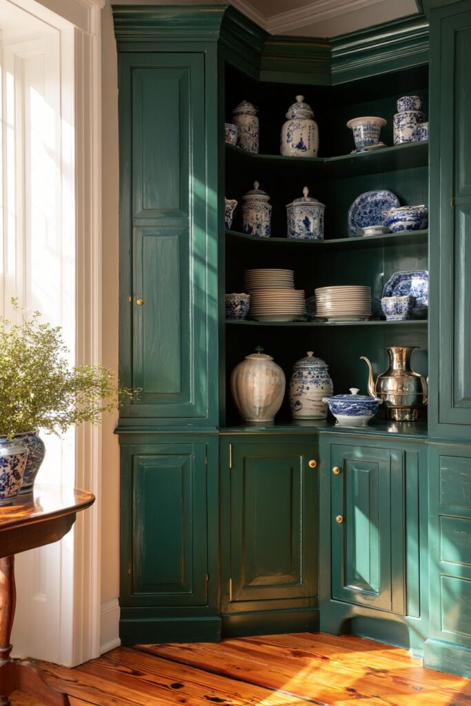 Corner Cupboard Display Colonial Charm