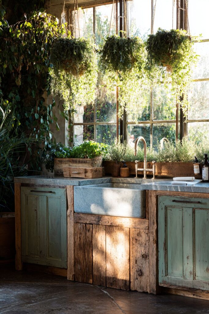 Sage Green Serenity with Reclaimed Wood Character