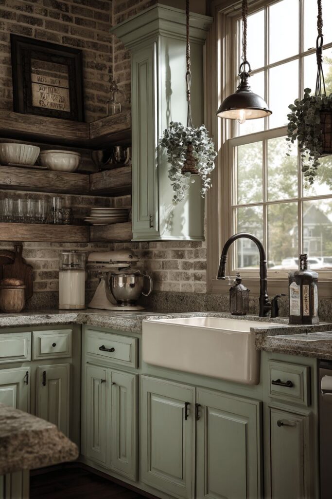 Sage Green Serenity with Reclaimed Wood Character