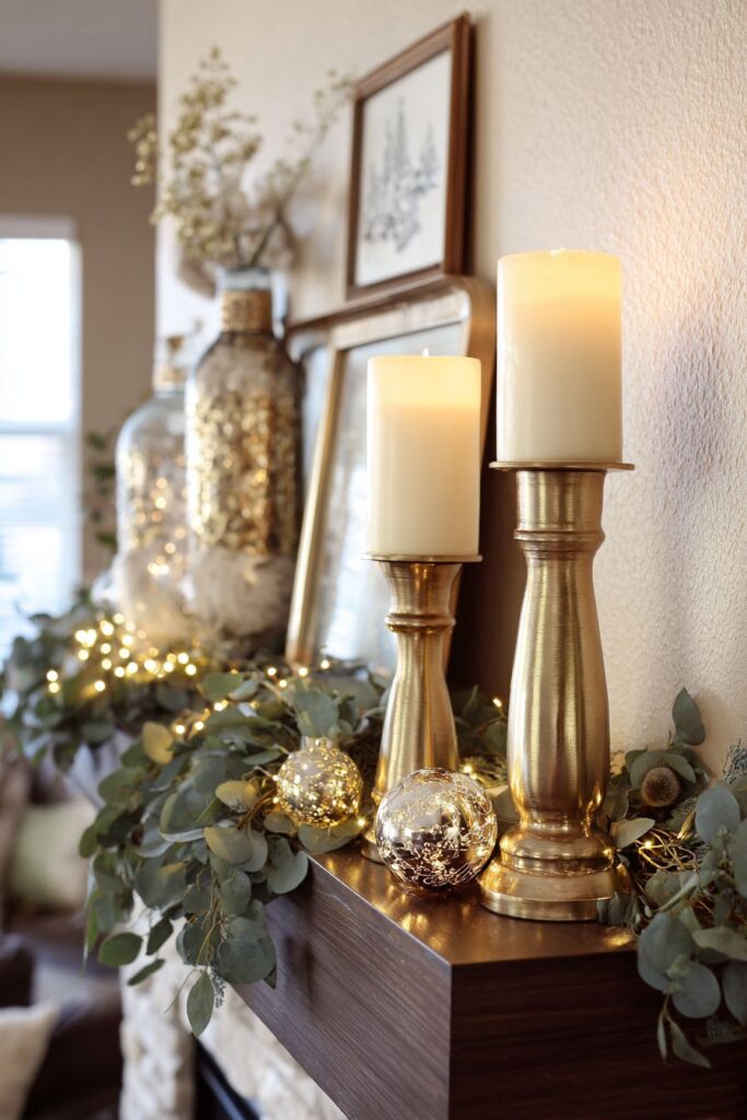 Fireplace Mantel Garland Sophistication