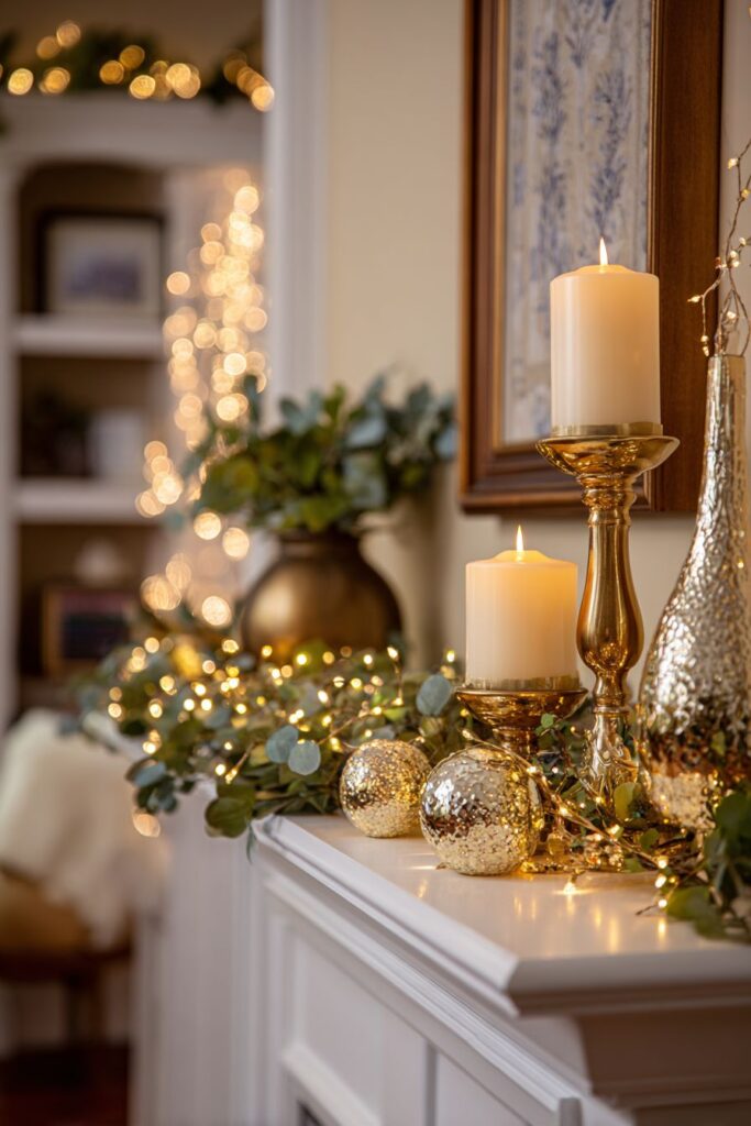 Fireplace Mantel Garland Sophistication