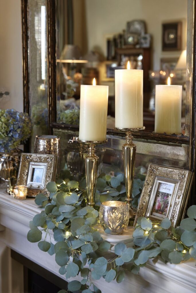 Fireplace Mantel Garland Sophistication