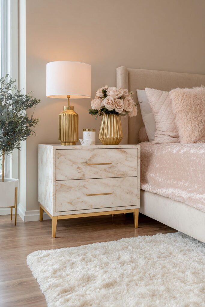 Modern Brushed Gold and Marble Elegance