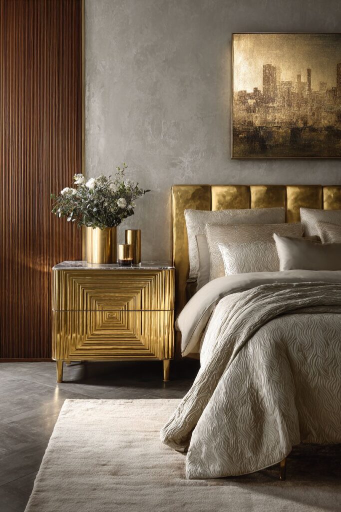 Modern Brushed Gold and Marble Elegance