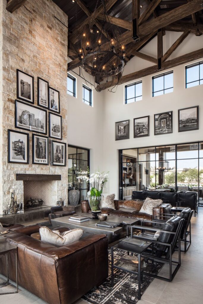 Rustic Stone Fireplace Statement