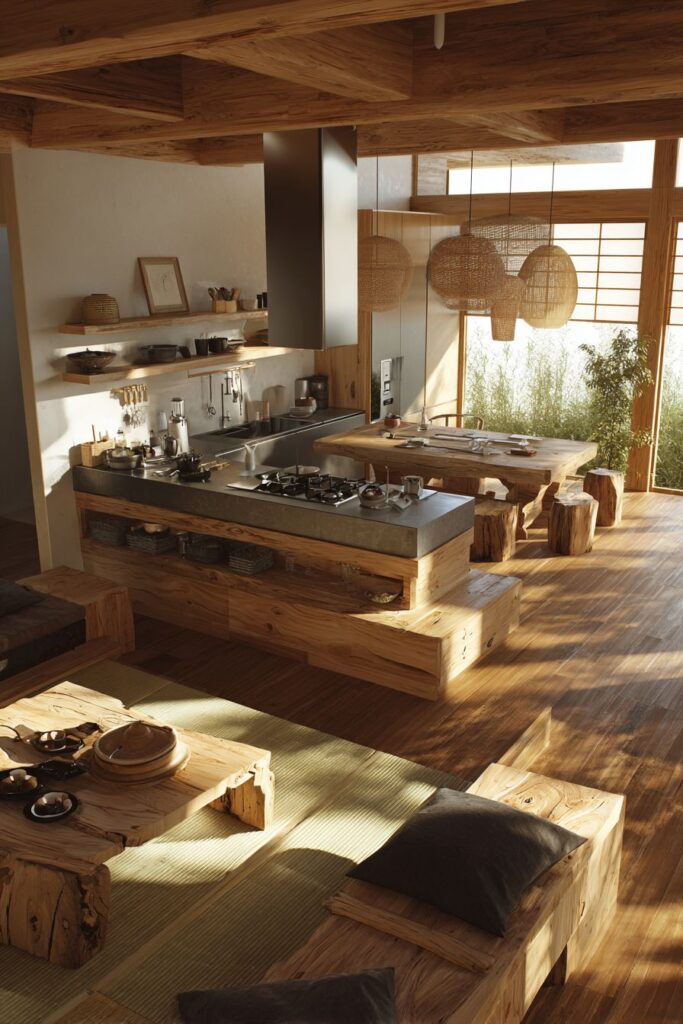 Traditional Elements with Tatami-Style Flooring