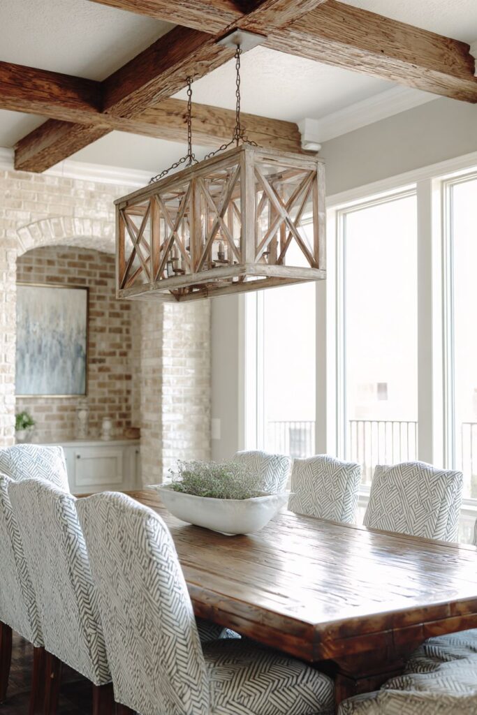 Modern Farmhouse Rustic Beam Chandelier