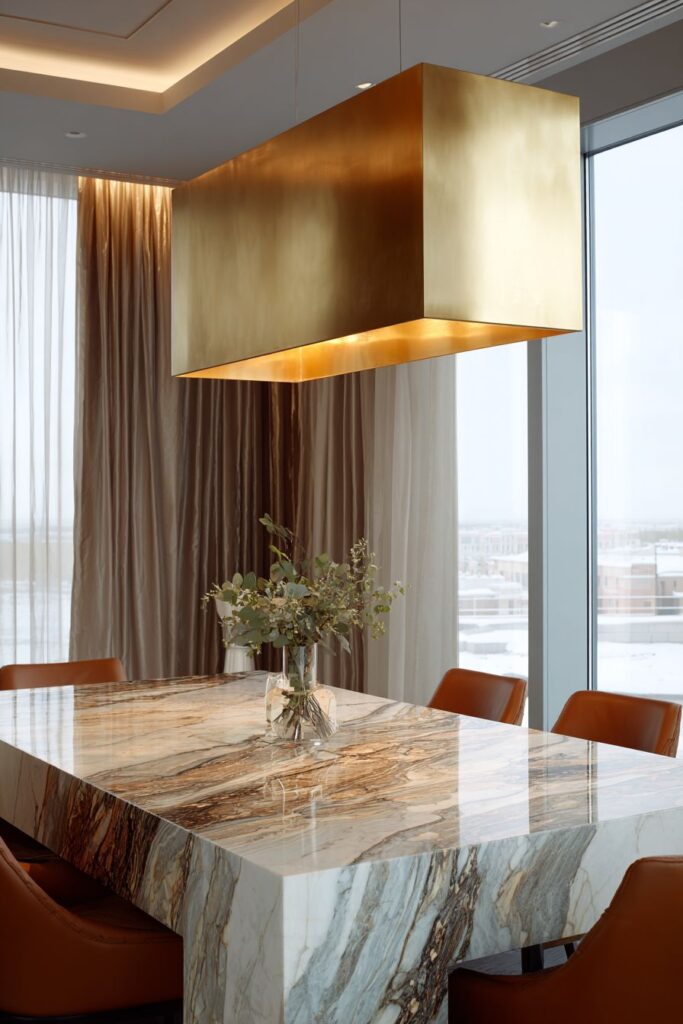 Modern Marble Sophistication with Metallic Accents