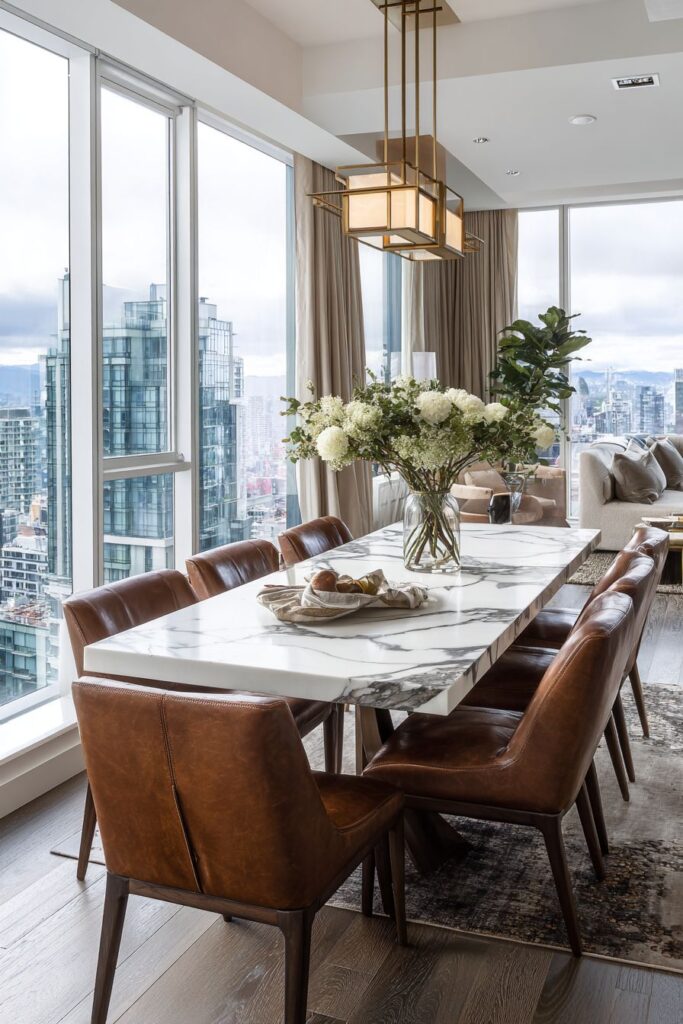 Modern Marble Sophistication with Metallic Accents