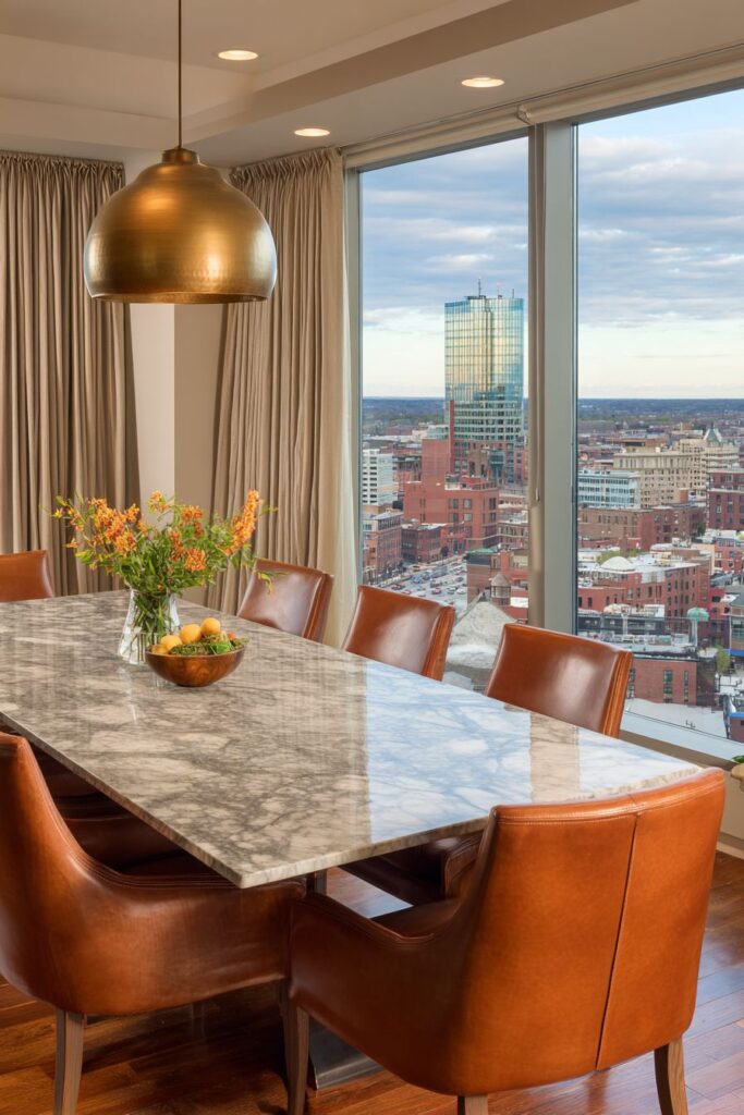 Modern Marble Sophistication with Metallic Accents