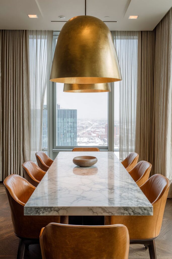 Modern Marble Sophistication with Metallic Accents