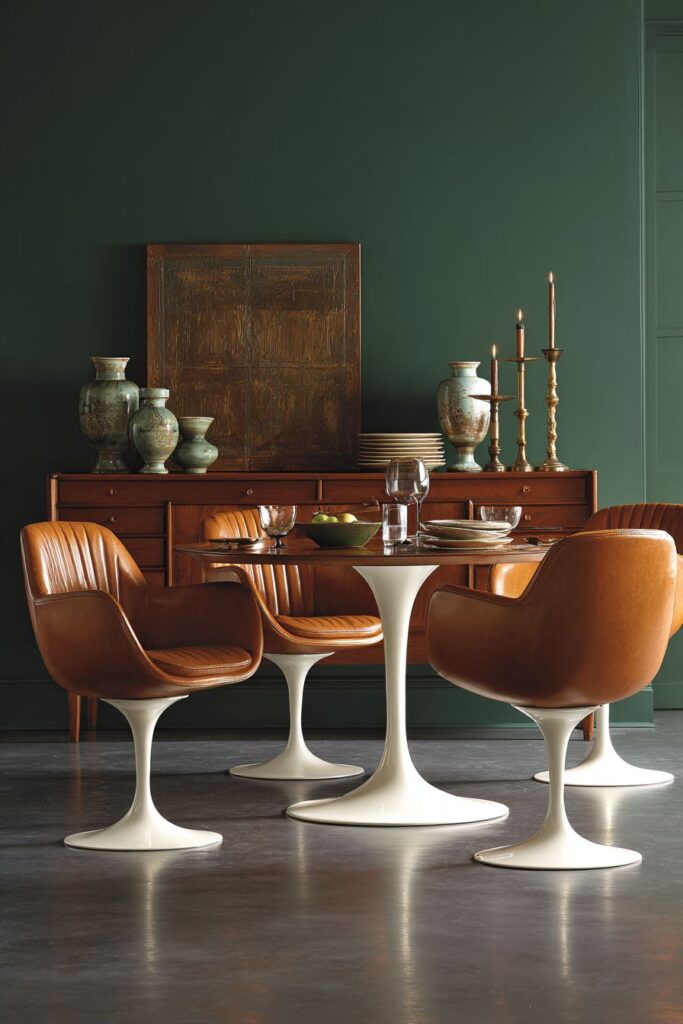 Danish Teak Sophistication with Tulip Table Grace