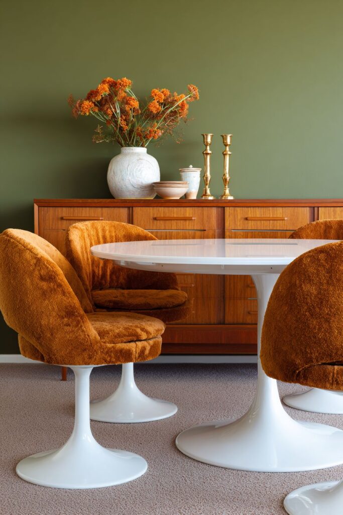 Danish Teak Sophistication with Tulip Table Grace