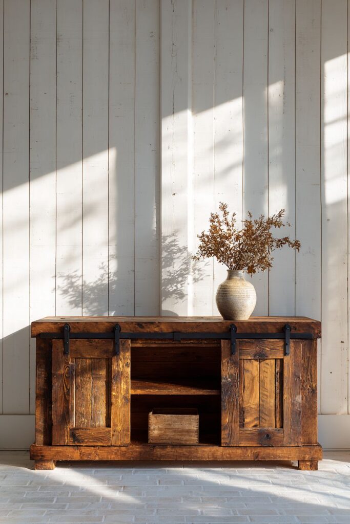 Rustic Farmhouse Reclaimed Wood Entertainment Center