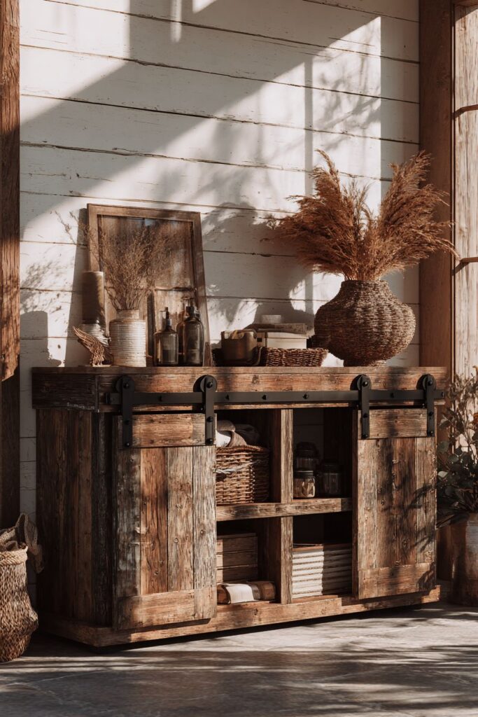 Rustic Farmhouse Reclaimed Wood Entertainment Center