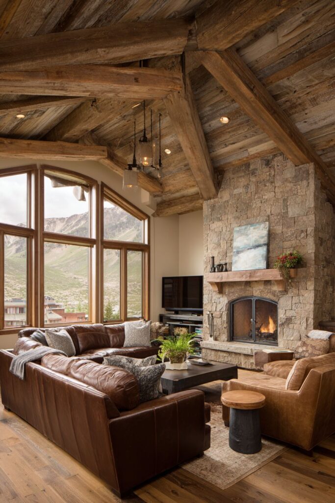 Rustic Elegance with Natural Wood Beam Character