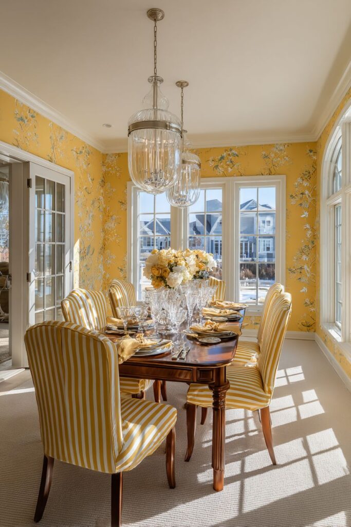 Sophisticated Butter Yellow Banquette