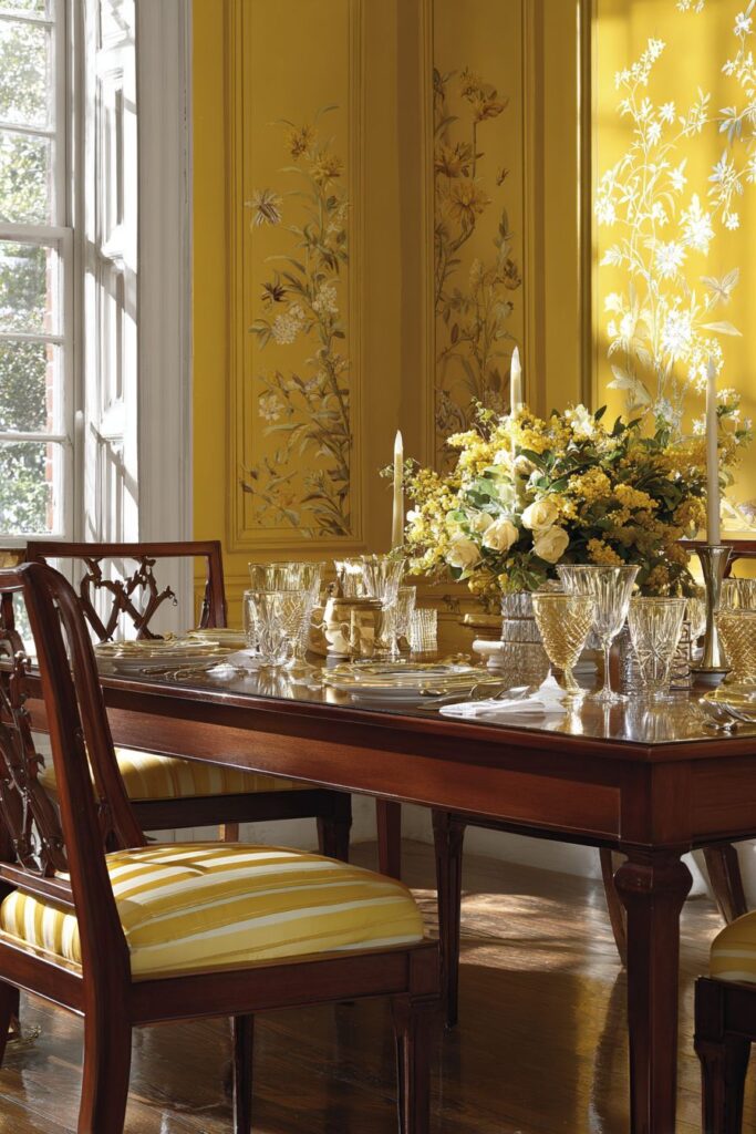 Sophisticated Butter Yellow Banquette