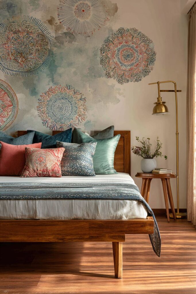 Modern Indian Bedroom with Contemporary Teak Platform Design