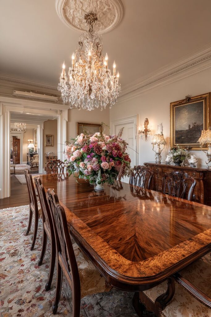 Formal Georgian-Style Antique Mahogany Historical Elegance