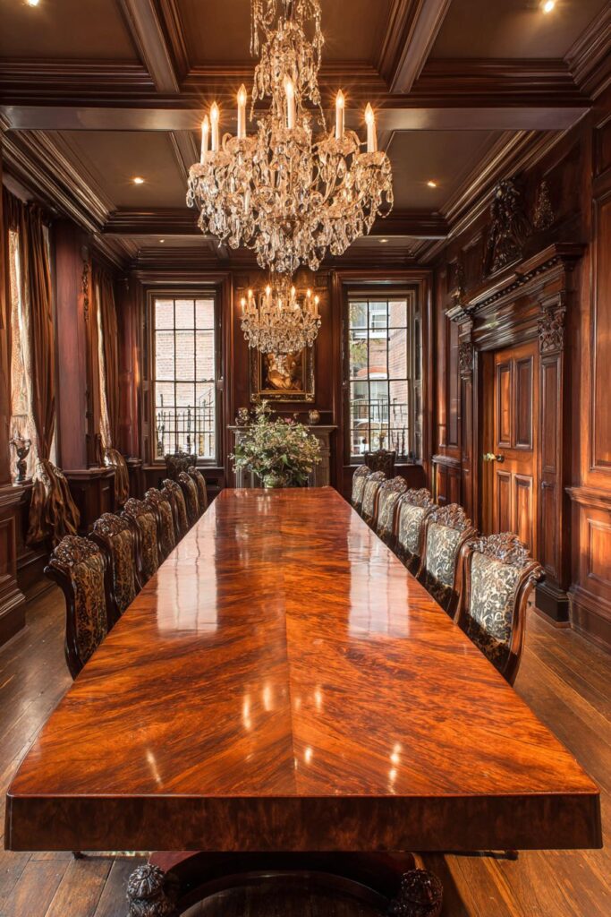 Formal Georgian-Style Antique Mahogany Historical Elegance