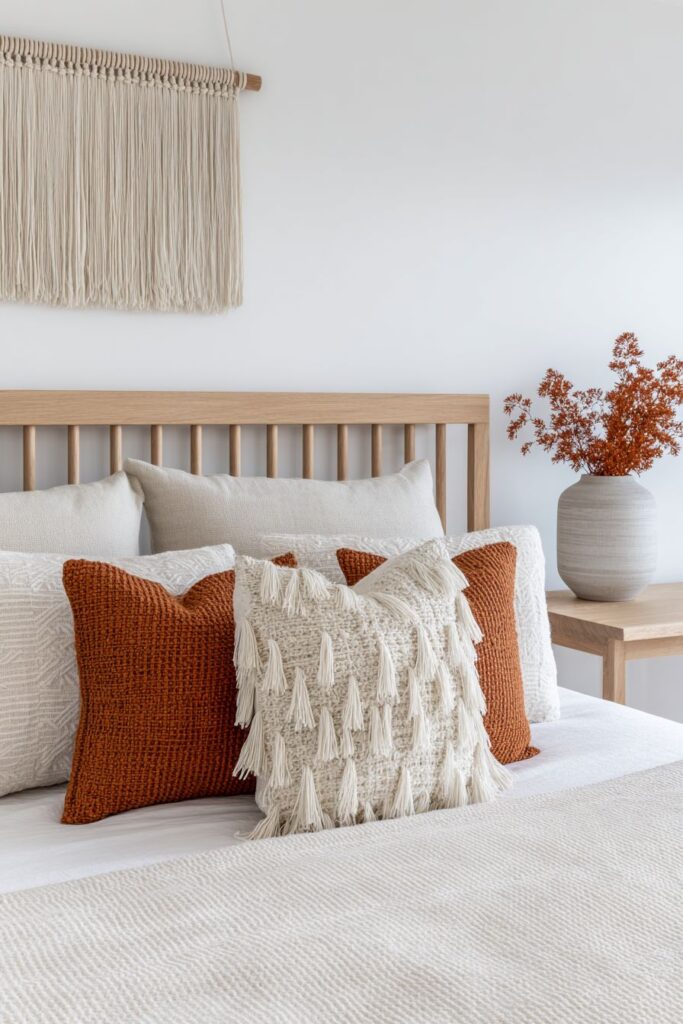 Fabric Tapestry Wall Hanging with Geometric Patterns