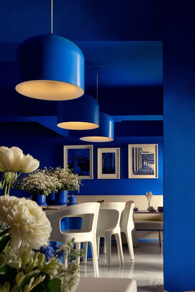 Bold Blue Ceiling Treatment for Dramatic Impact