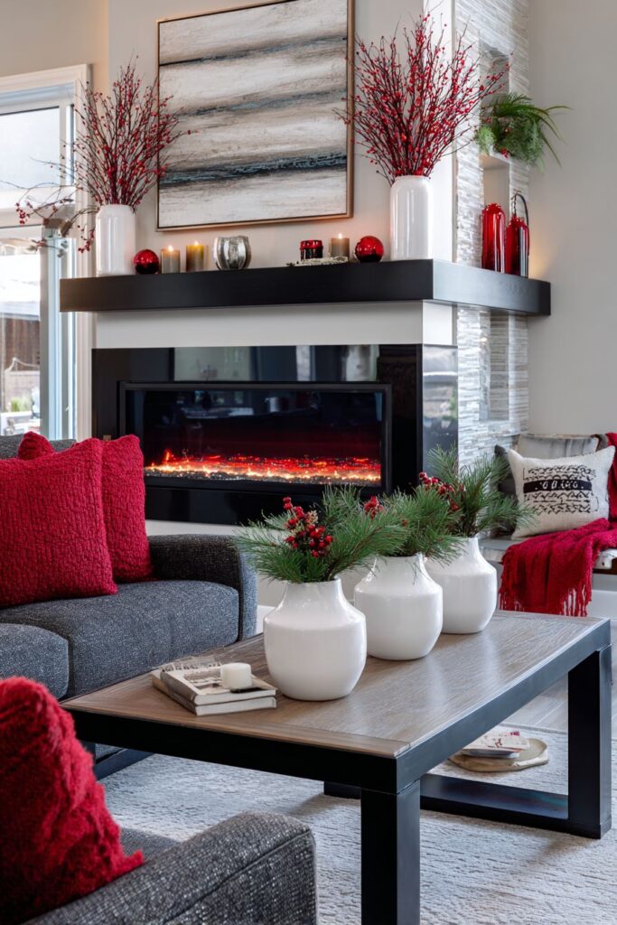 Modern Electric Fireplace Christmas Sophistication