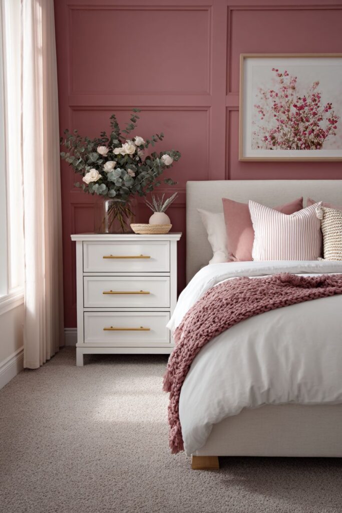 Serene Guest Bedroom with Paneled Accent Wall