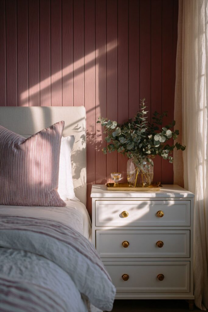 Serene Guest Bedroom with Paneled Accent Wall