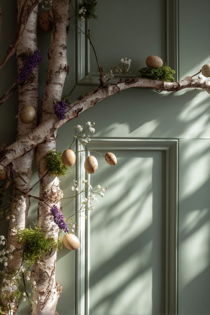 Natural Birch Branch Lattice with Garden Elements