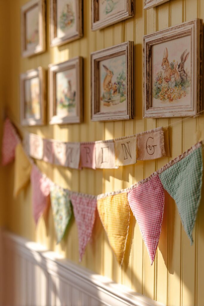 Cozy Cottage Fabric Banner Display