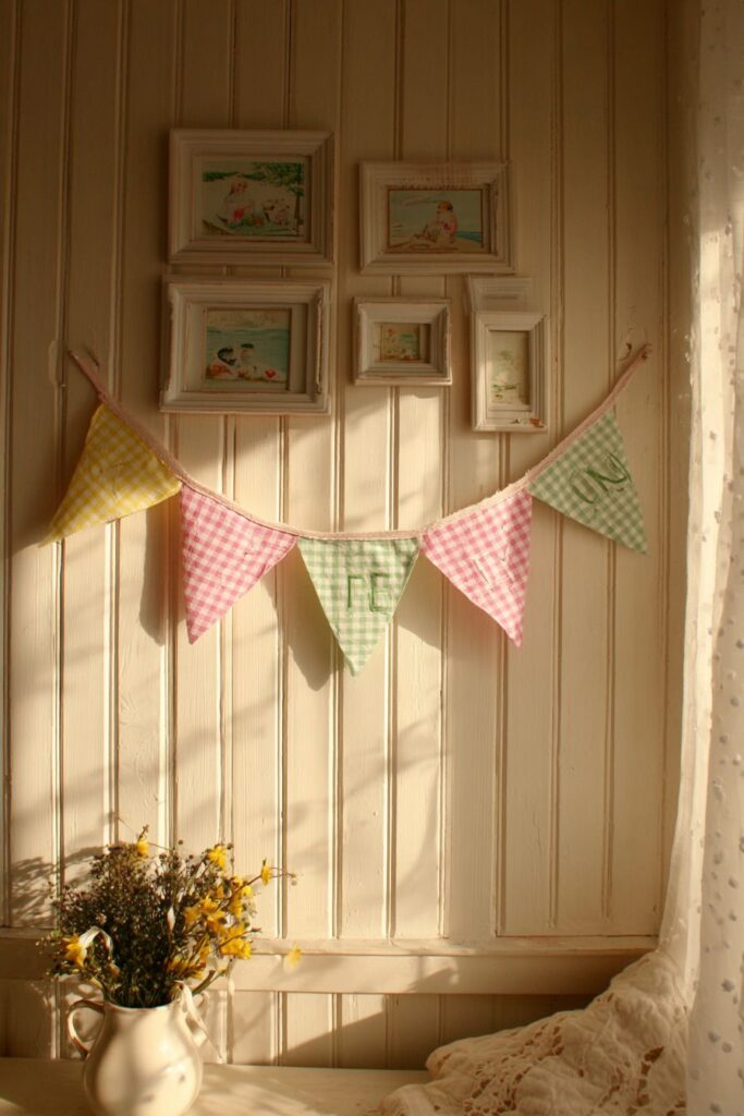 Cozy Cottage Fabric Banner Display