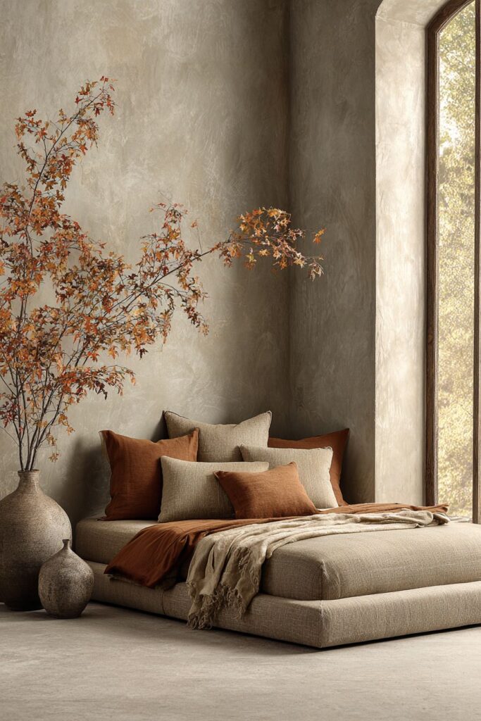 Minimalist Japanese-Inspired Platform with Refined Autumn Touches