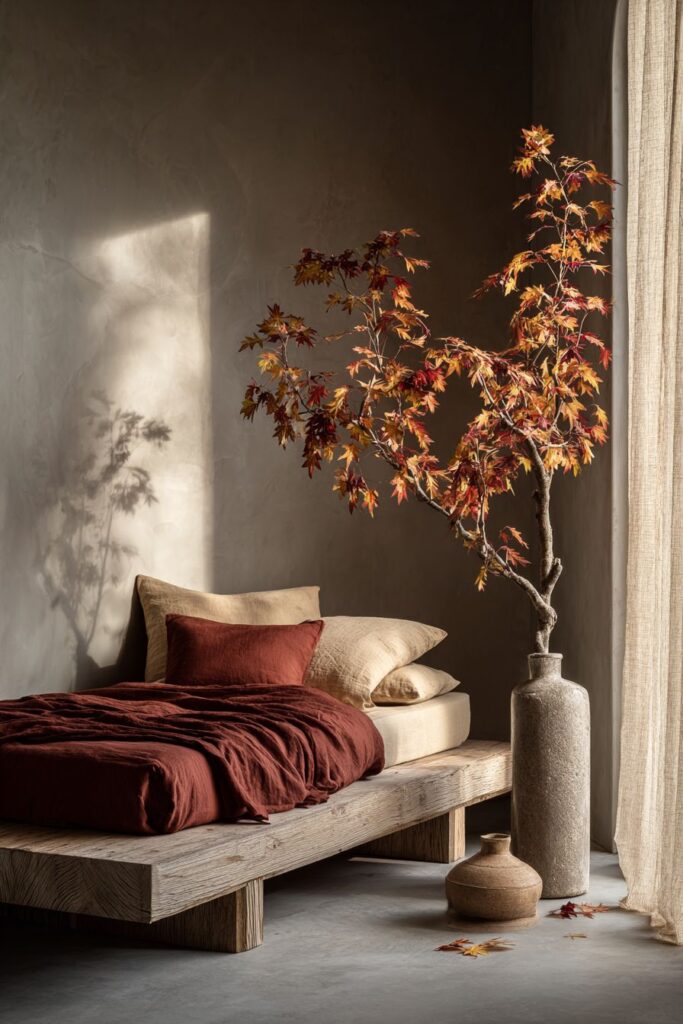 Minimalist Japanese-Inspired Platform with Refined Autumn Touches