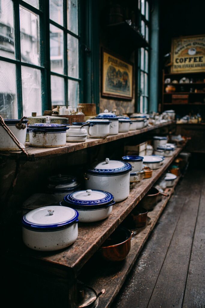 Enamelware Collection Display