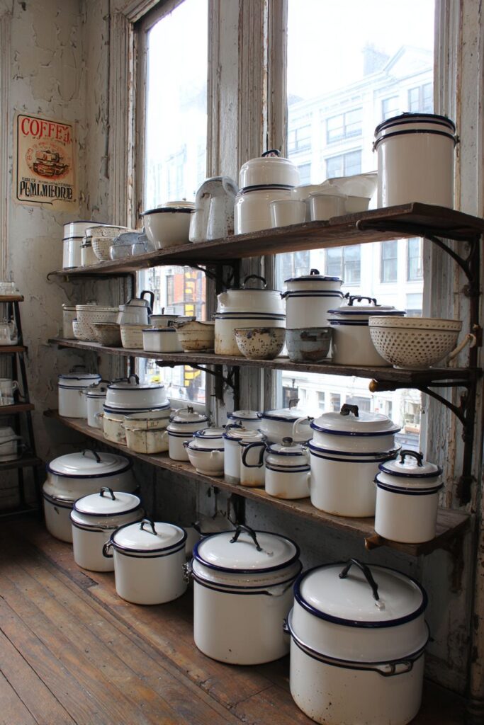 Enamelware Collection Display