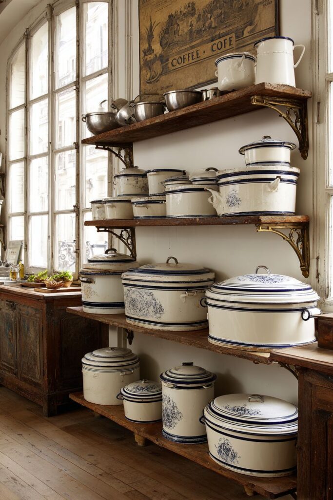 Enamelware Collection Display
