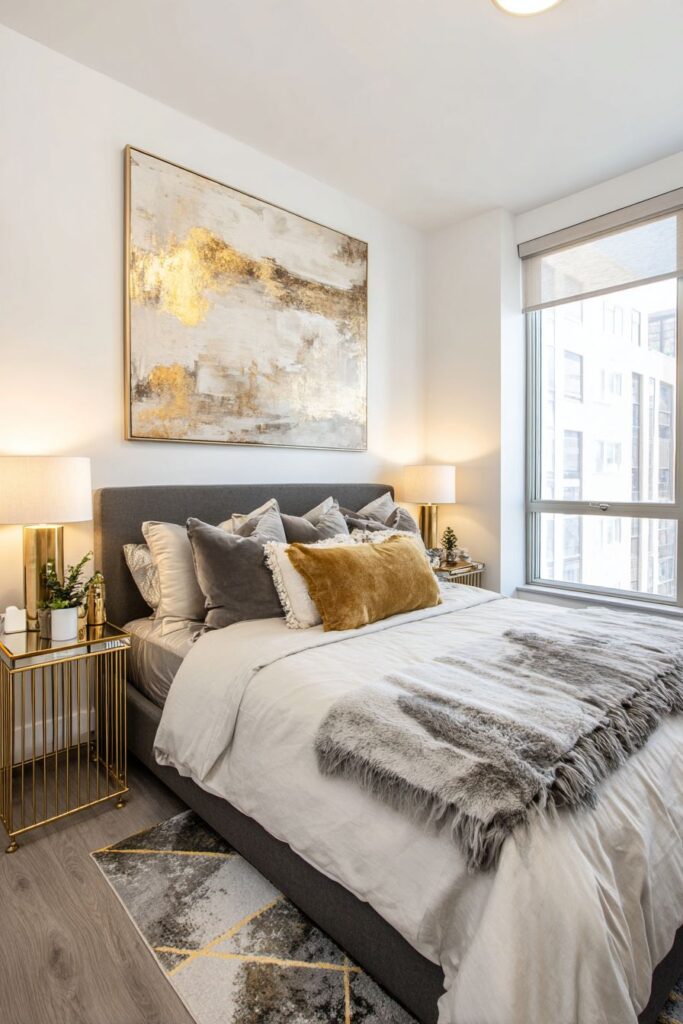 Contemporary Gallery Aesthetic with Curated Gold