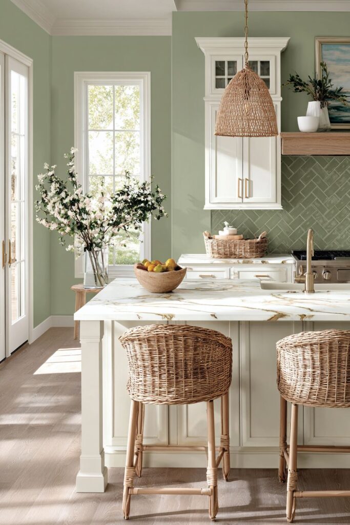 Mint Walls with Antique Brass Warmth