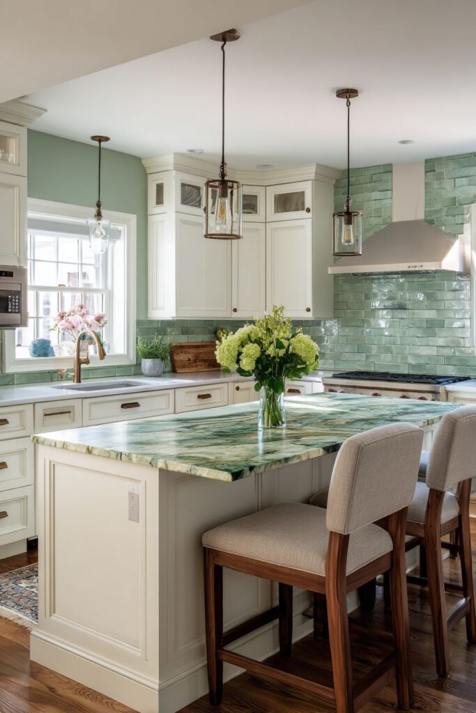 Mint Walls with Antique Brass Warmth